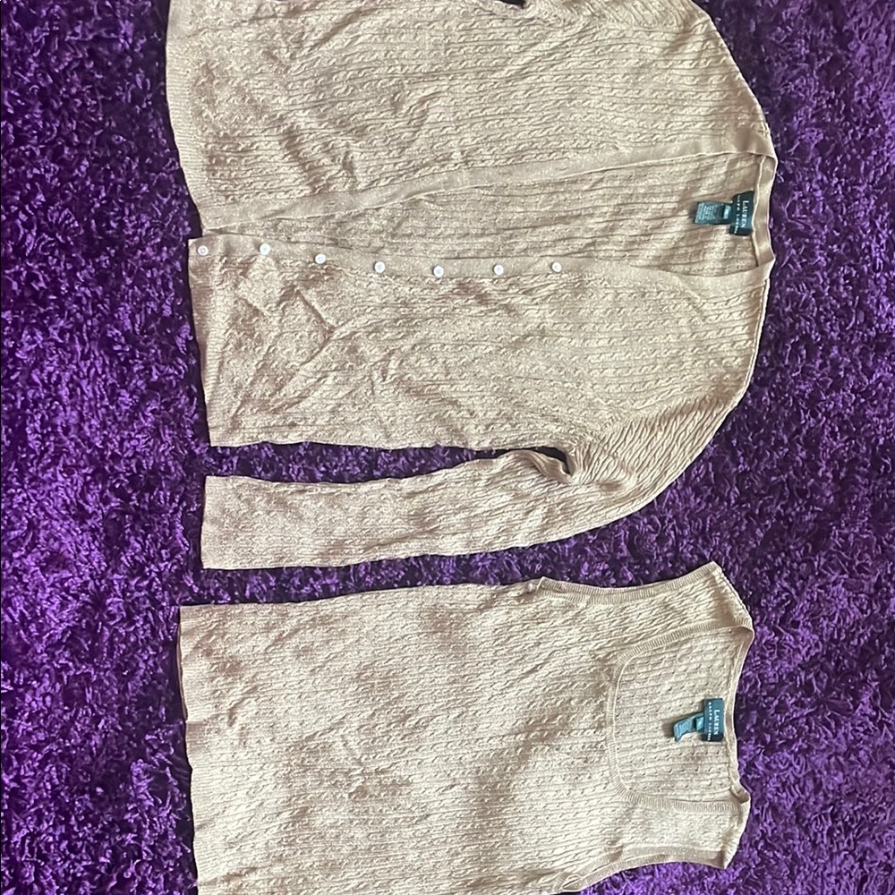 Ralph Lauren Metallic Knit Top and Cardigan